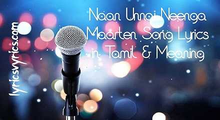 Naan Unnai Neenga Maarten Song Lyrics in Tamil & Meaning | Lyricsvyrics