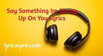 Say Something Im Giving Up On You Lyrics | Lyricsvyrics