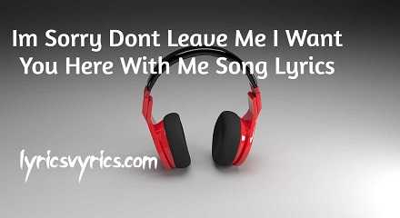 Im Sorry Dont Leave Me I Want You Here With Me Song Lyrics