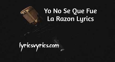 Yo No Se Que Fue La Razon Lyrics